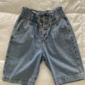 High rise jeans bermudas